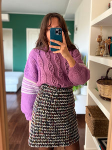 Maglione malva fatto a mano