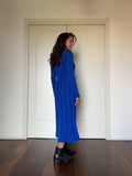 Cotton knit dress bluette