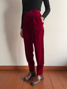 Pantalone di velluto bordeaux