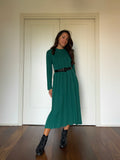 Cotton knit dress verde