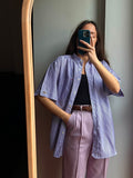 Camicia over righine viola