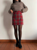 Gonna corta tartan rossa