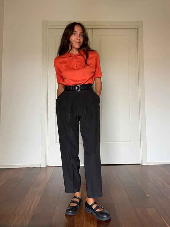 Pantalone nero con le pince