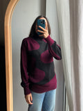 Maglione onde vinaccia