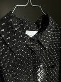 Camicia trasparente nera brillantini