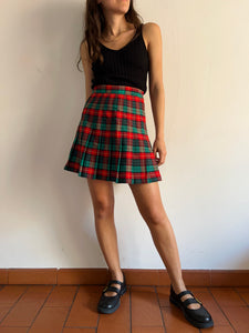 Minigonna tartan a pieghe