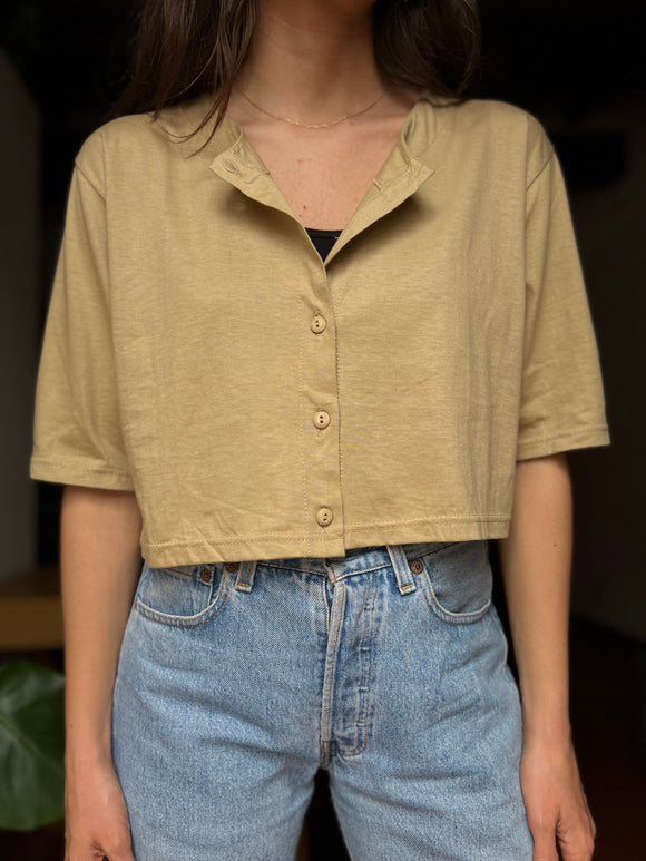 T-shirt crop beige