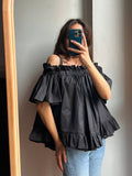 Camicia off shoulders nera