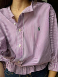 Camicia Gilbi Ralph Lauren righe vinaccia