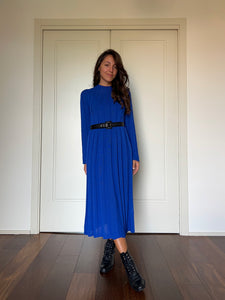 Cotton knit dress bluette