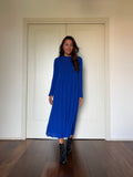 Cotton knit dress bluette