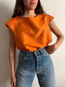 PRE ORDINE • Maglietta shantung di seta arancione
