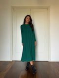 Cotton knit dress verde