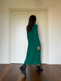 Cotton knit dress verde