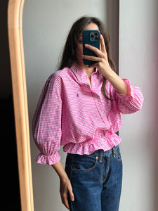 Camicia Gilbi Ralph Lauren quadretti fuxia