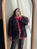 Cardigan fluffy fuxia