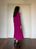 Cotton knit dress ciclamino