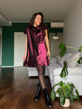 Abito stile 60s paillettes rosa e nere