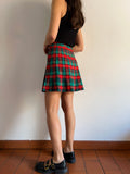 Minigonna tartan a pieghe