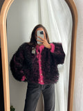 Cardigan fluffy fuxia