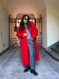 Cappotto lungo rosso