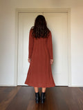 Cotton knit dress terracotta