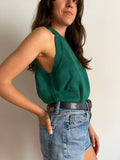 Top in maglia di cotone verde