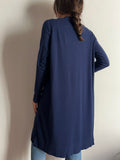 Maxi cardigan blu