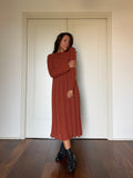 Cotton knit dress terracotta