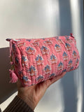 Beauty case di cotone rosa