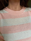 Maglione a righe rosa