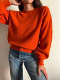 Maglione cachemire manica arricciata zucca