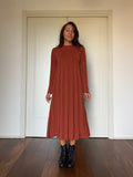 Cotton knit dress terracotta