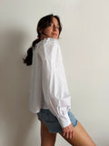 Camicia con laccetti cotone bianca