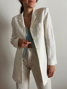 Blazer di lino bianco