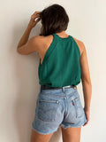 Top in maglia di cotone verde