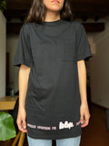 T-shirt lunga con stampa dietro nera