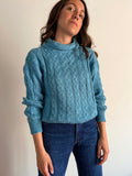 Maglione intrecciato azzurro