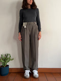 Pantalone con pince salvia