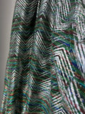 Abito lungo con cintura zig zag multicolor