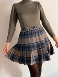 Gonna a pieghe tartan azzurra