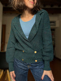 Cardigan verde puntini multicolor