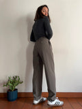 Pantalone con pince salvia