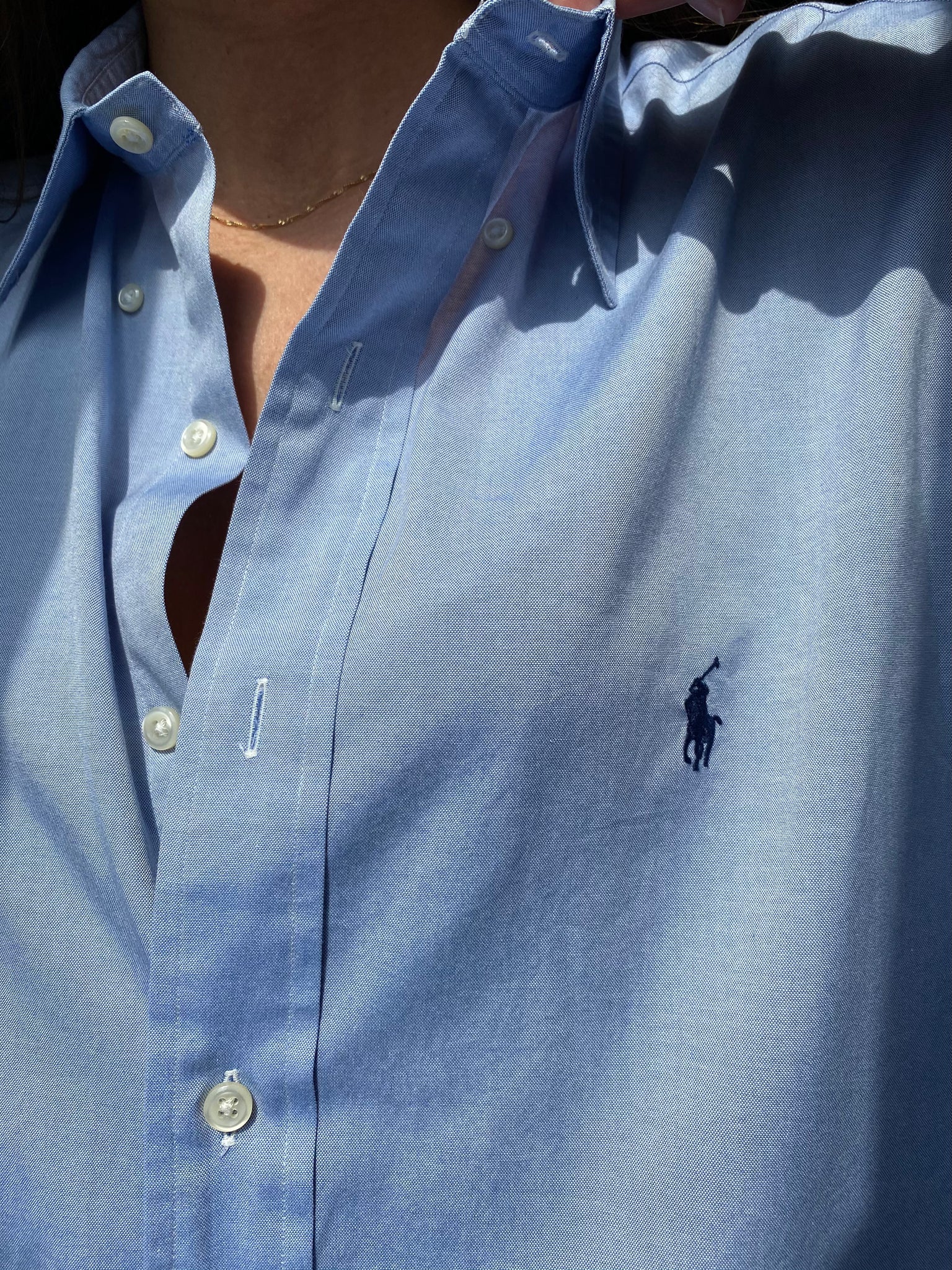 Camicia azzurra clearance ralph lauren