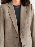 Blazer principe di Galles beige e marrone