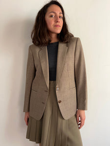 Blazer principe di Galles beige e marrone