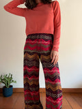 Pantalone ampio in maglia zigzag