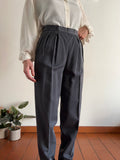 Pantalone con pince grigio • S