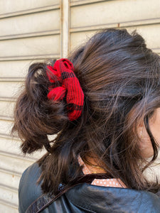 Scrunchie tartan rosso