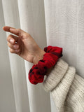 Scrunchie tartan rosso